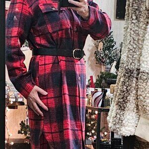 Panache Red and Navy Long Flannel